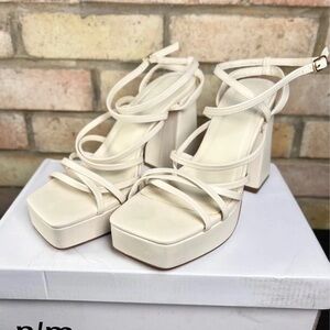 Primark Ivory Strappy Block Heels